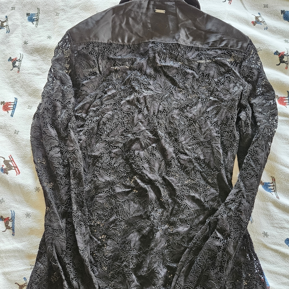 Guess Black Lace Button-Up Shirt - Picture 5 of 5